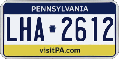 PA license plate LHA2612