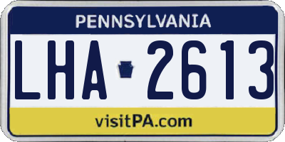 PA license plate LHA2613
