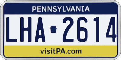 PA license plate LHA2614