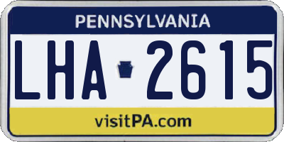 PA license plate LHA2615