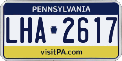 PA license plate LHA2617