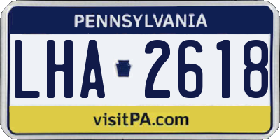 PA license plate LHA2618