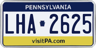 PA license plate LHA2625