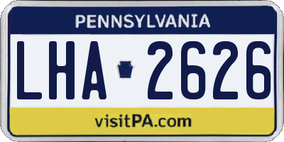 PA license plate LHA2626