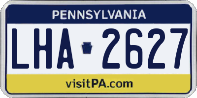 PA license plate LHA2627