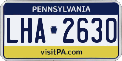 PA license plate LHA2630