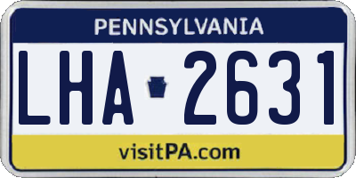 PA license plate LHA2631