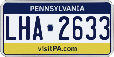 PA license plate LHA2633
