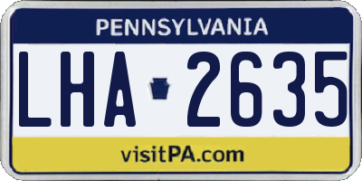 PA license plate LHA2635