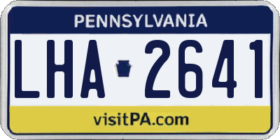 PA license plate LHA2641