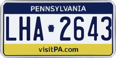 PA license plate LHA2643