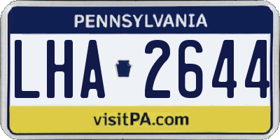 PA license plate LHA2644