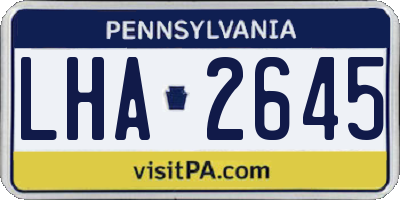 PA license plate LHA2645