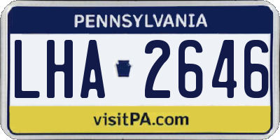 PA license plate LHA2646