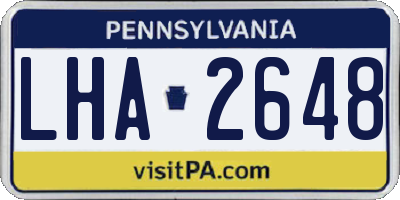 PA license plate LHA2648
