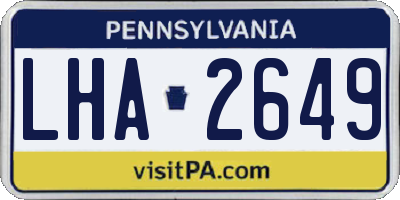 PA license plate LHA2649