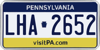 PA license plate LHA2652
