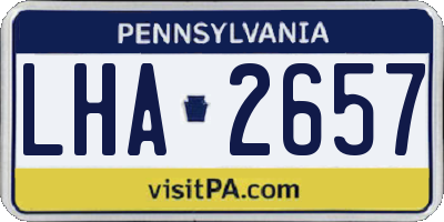 PA license plate LHA2657