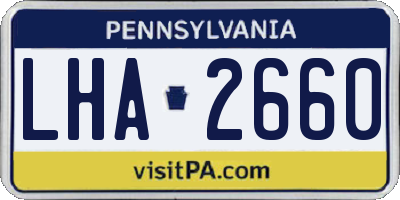 PA license plate LHA2660