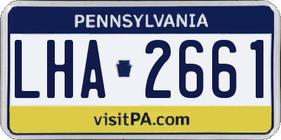 PA license plate LHA2661