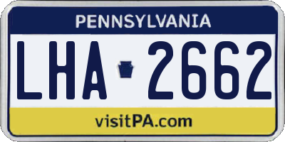 PA license plate LHA2662