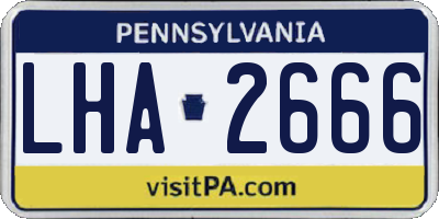 PA license plate LHA2666