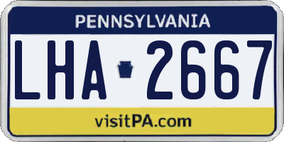PA license plate LHA2667