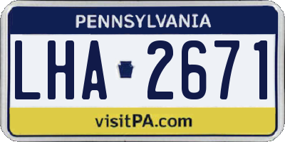 PA license plate LHA2671
