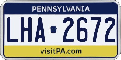 PA license plate LHA2672