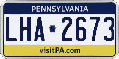 PA license plate LHA2673