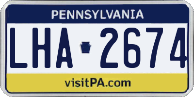 PA license plate LHA2674