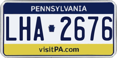 PA license plate LHA2676