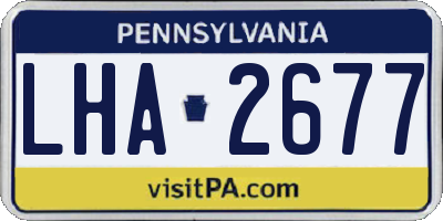 PA license plate LHA2677