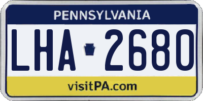 PA license plate LHA2680