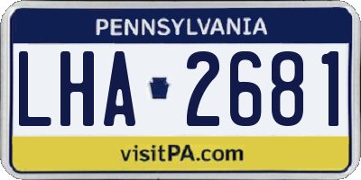 PA license plate LHA2681