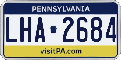 PA license plate LHA2684