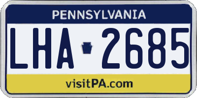 PA license plate LHA2685