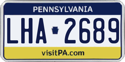 PA license plate LHA2689