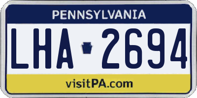 PA license plate LHA2694