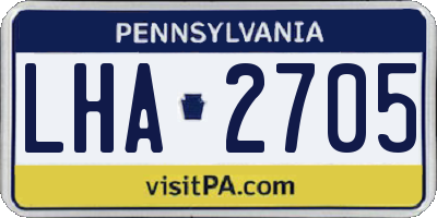 PA license plate LHA2705