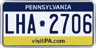PA license plate LHA2706