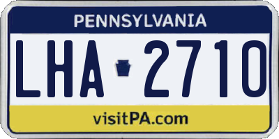 PA license plate LHA2710