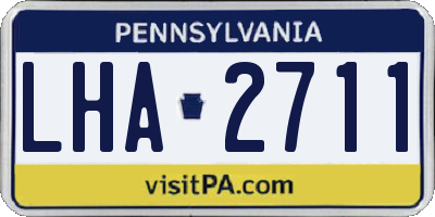PA license plate LHA2711