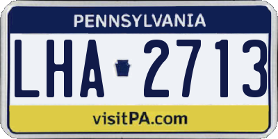 PA license plate LHA2713