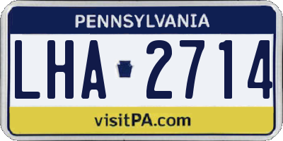 PA license plate LHA2714