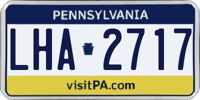 PA license plate LHA2717