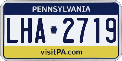 PA license plate LHA2719