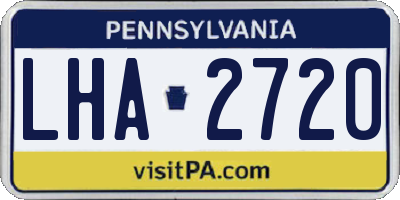 PA license plate LHA2720