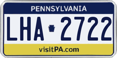 PA license plate LHA2722