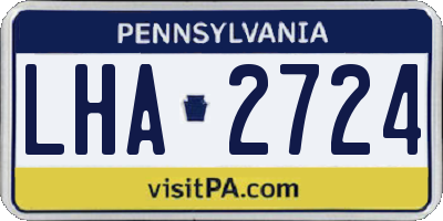 PA license plate LHA2724